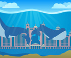 Awesome City of Atlantis  Vectors