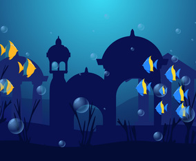 Awesome City of Atlantis  Vectors