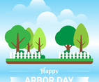 Arbor Day With Green Tree Illustration