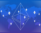 Ethereum Currency Illustration Based On World Map Background