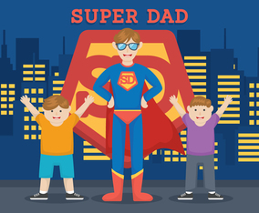 Superhero Dad vector illustration