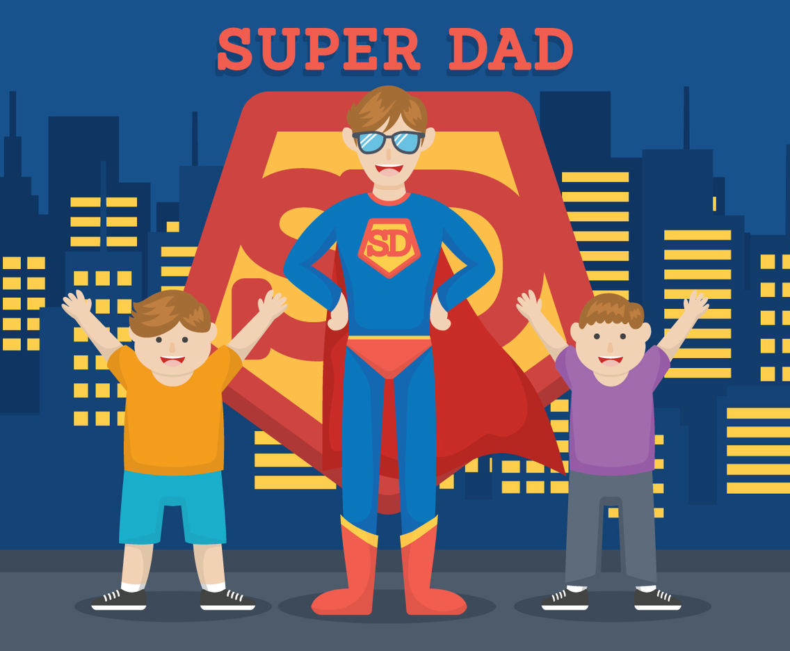 Superhero Dad vector illustration
