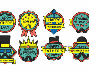 Happy Fathers day badge vector