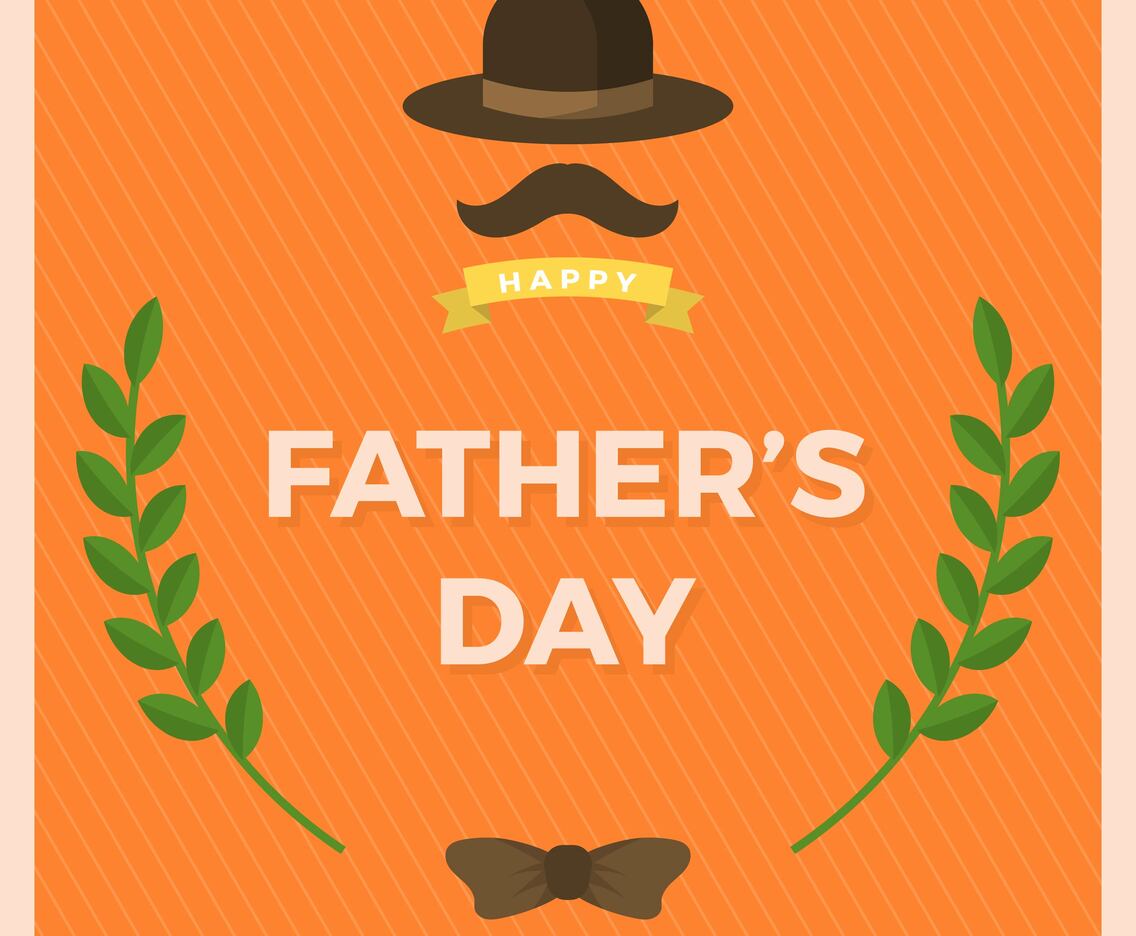 Flat Happy Father's Day Greetings Vector