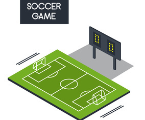 Isometric Soccer Pitch Vector