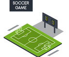Isometric Soccer Pitch Vector