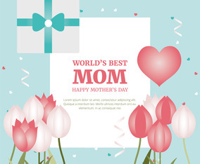 Vector Mother's Day Greeting Card Design