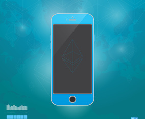 Ethereum Network and Mobile Technology Illustration