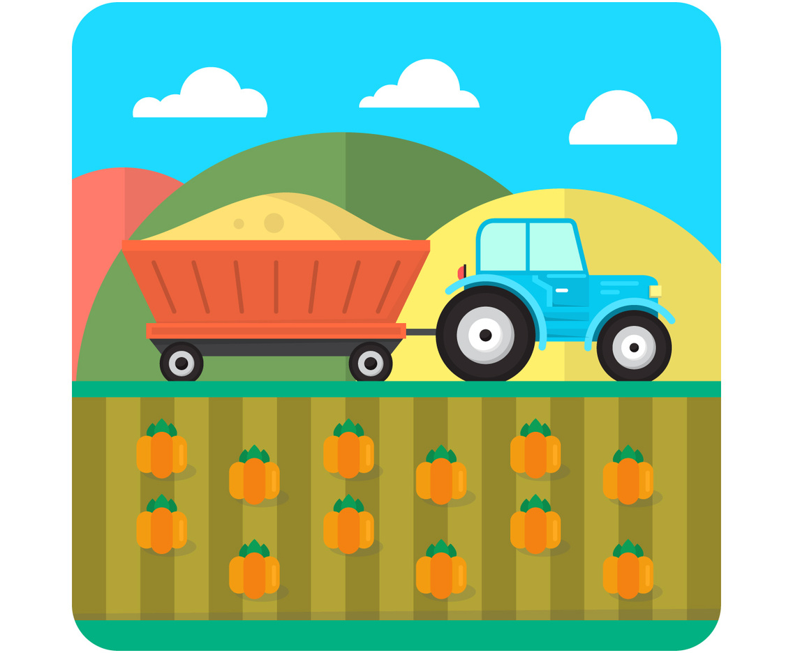Flat Farm Illustration