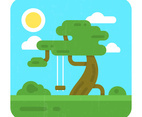 Flat Illustration with a Tree