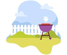 Backyard Barbecue Illustration