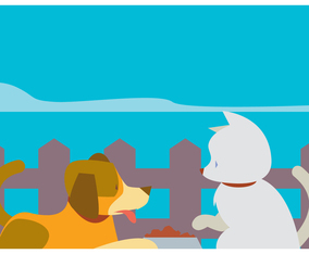 Puppy and Kitty Vector