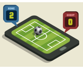 Isometric Soccer Field On Smartphone