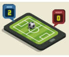 Isometric Soccer Field On Smartphone