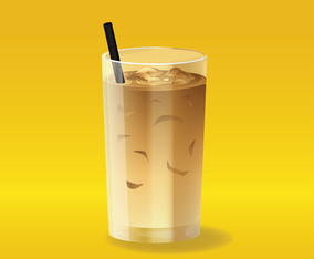 Iced Coffee Realistic Vector