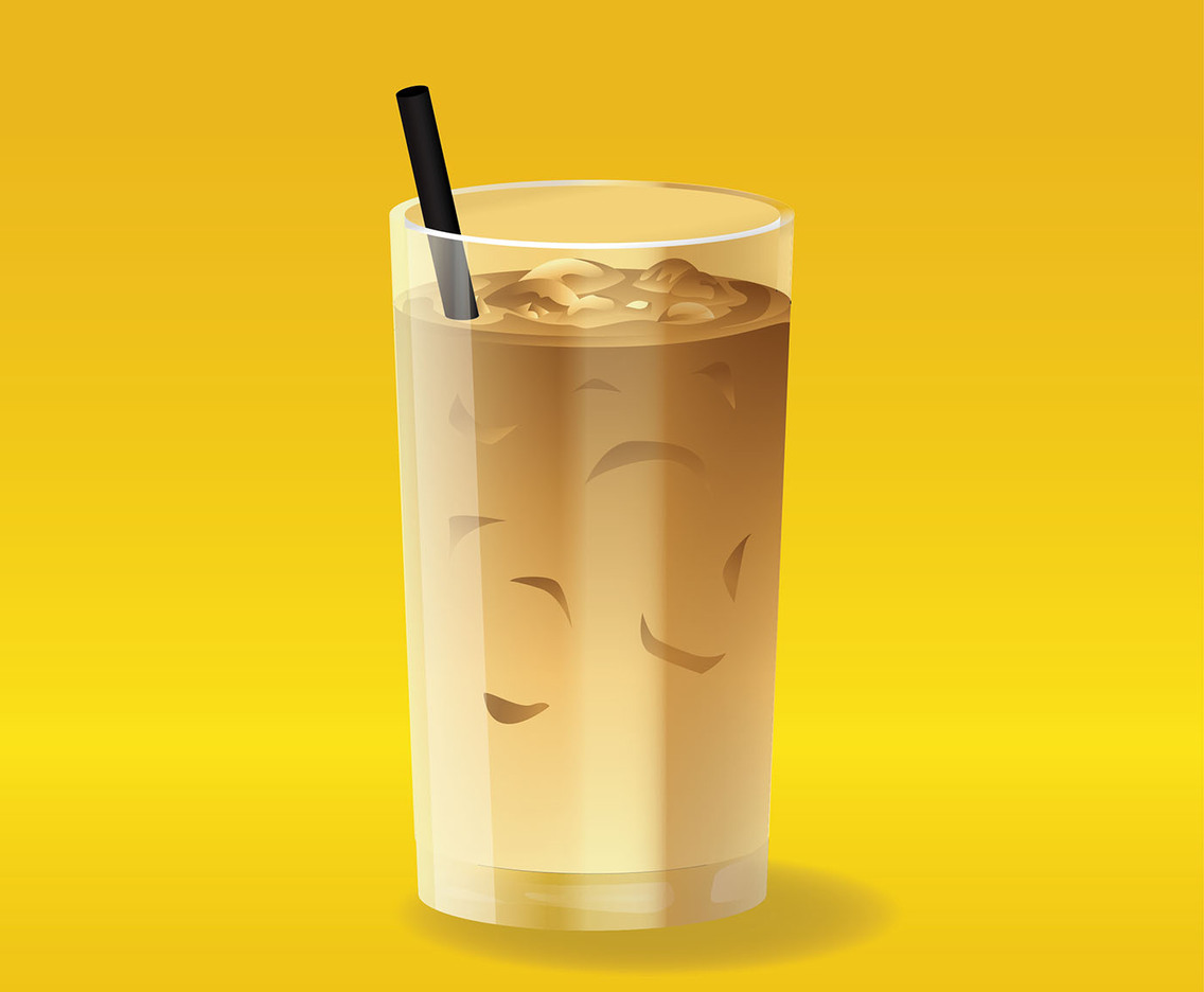 Iced Coffee Realistic Vector