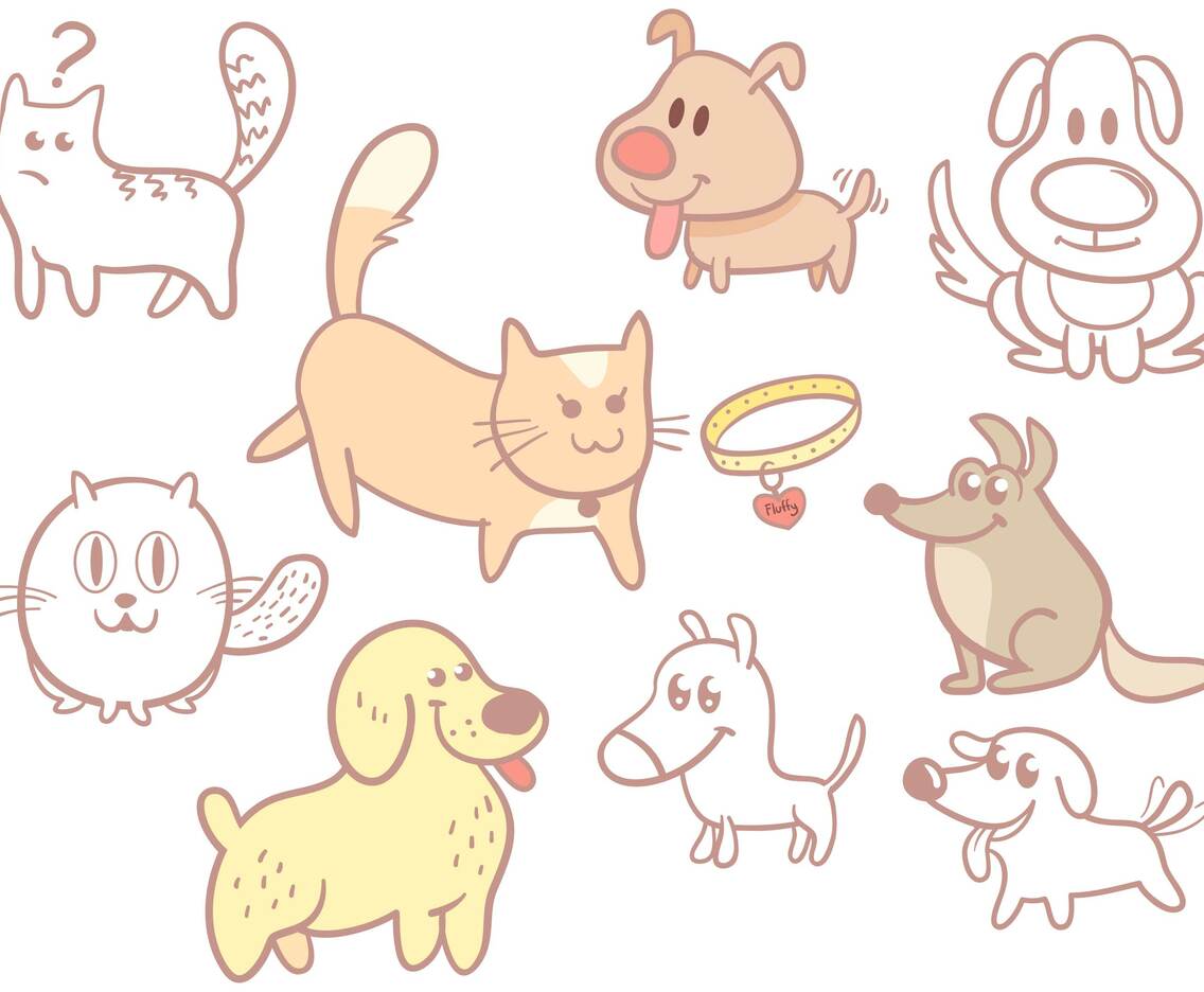 Cats Dogs Vectors