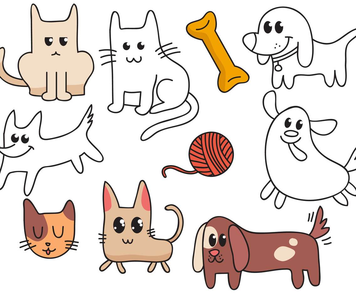 Puppies Kittens Vectors