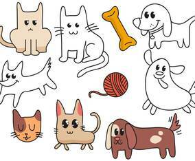 Puppies Kittens Vectors