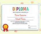 Kindergarten Diploma Template Vector