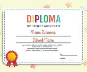 Kindergarten Diploma Template Vector