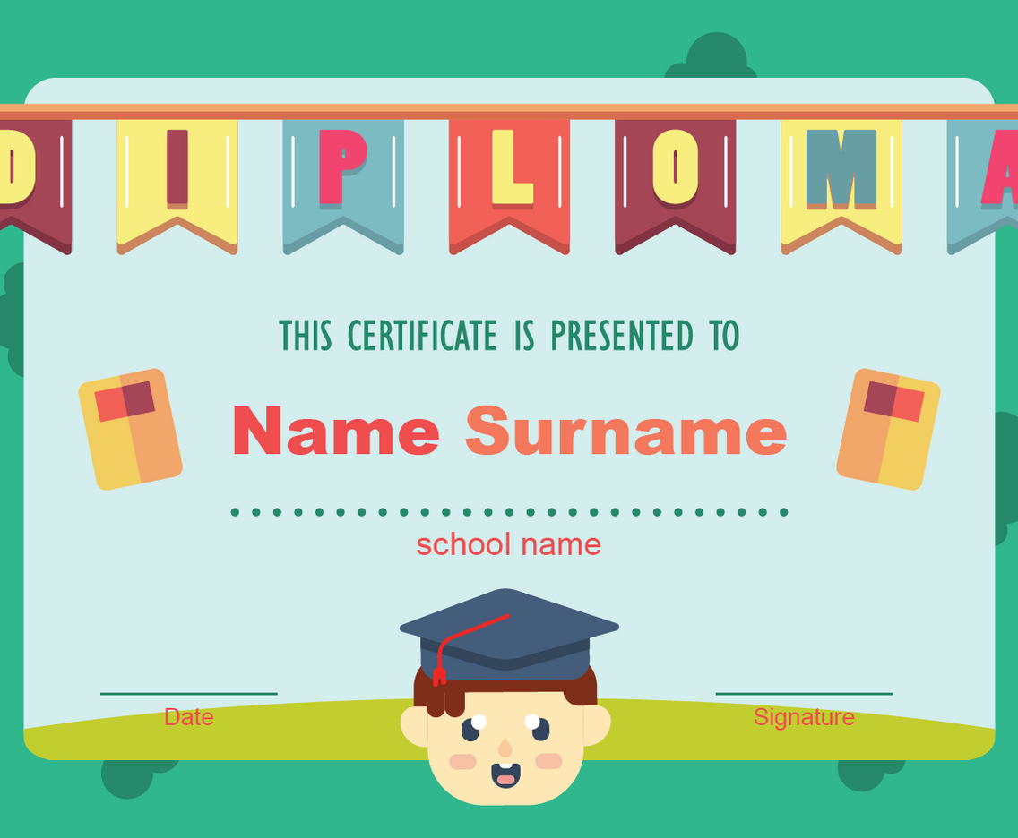 Kindergarten Diploma Vector