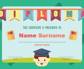 Kindergarten Diploma Vector