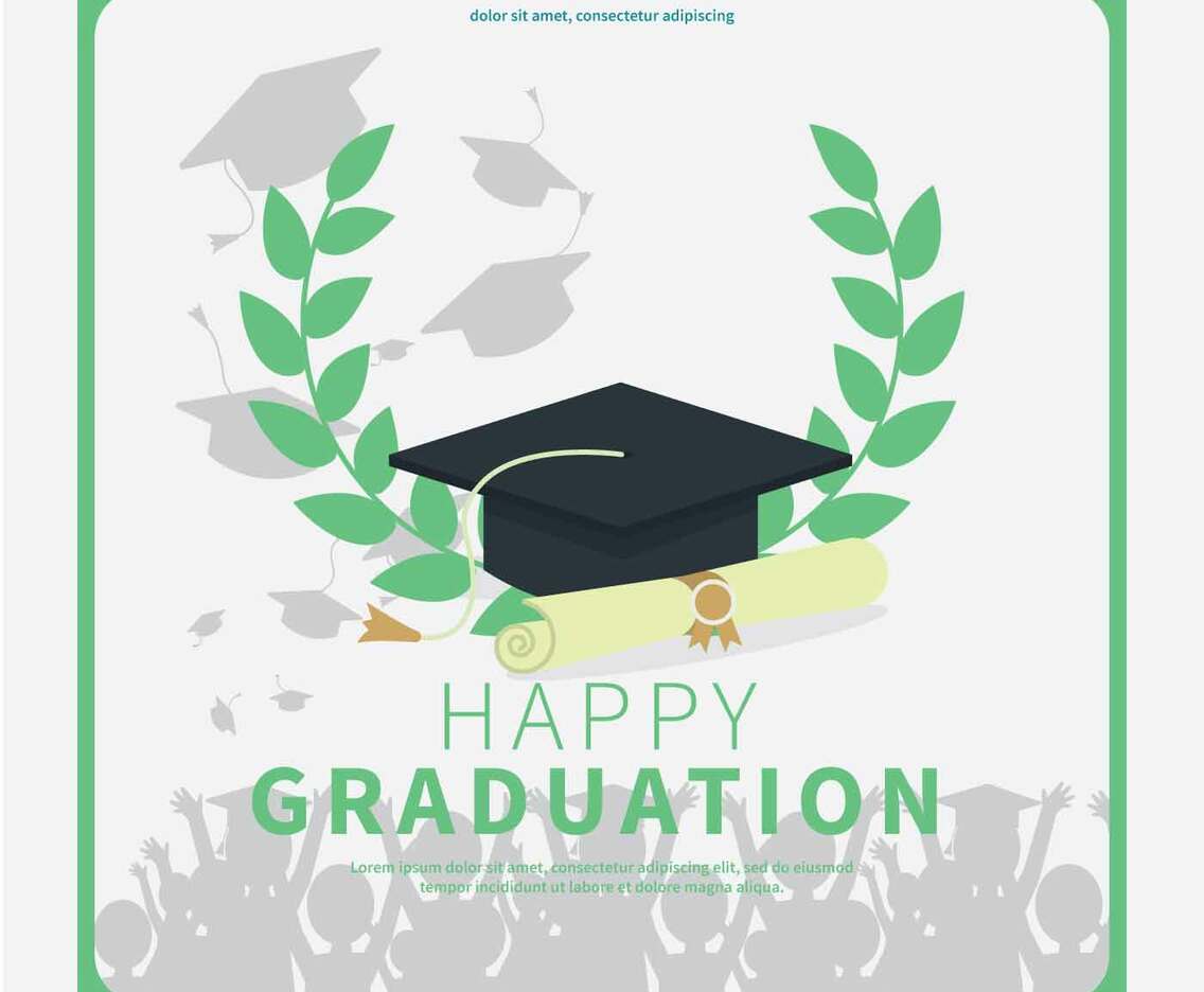 Simple Graduation Card Illustration