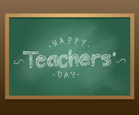 Happy Teachers Day Chalkboard Vector