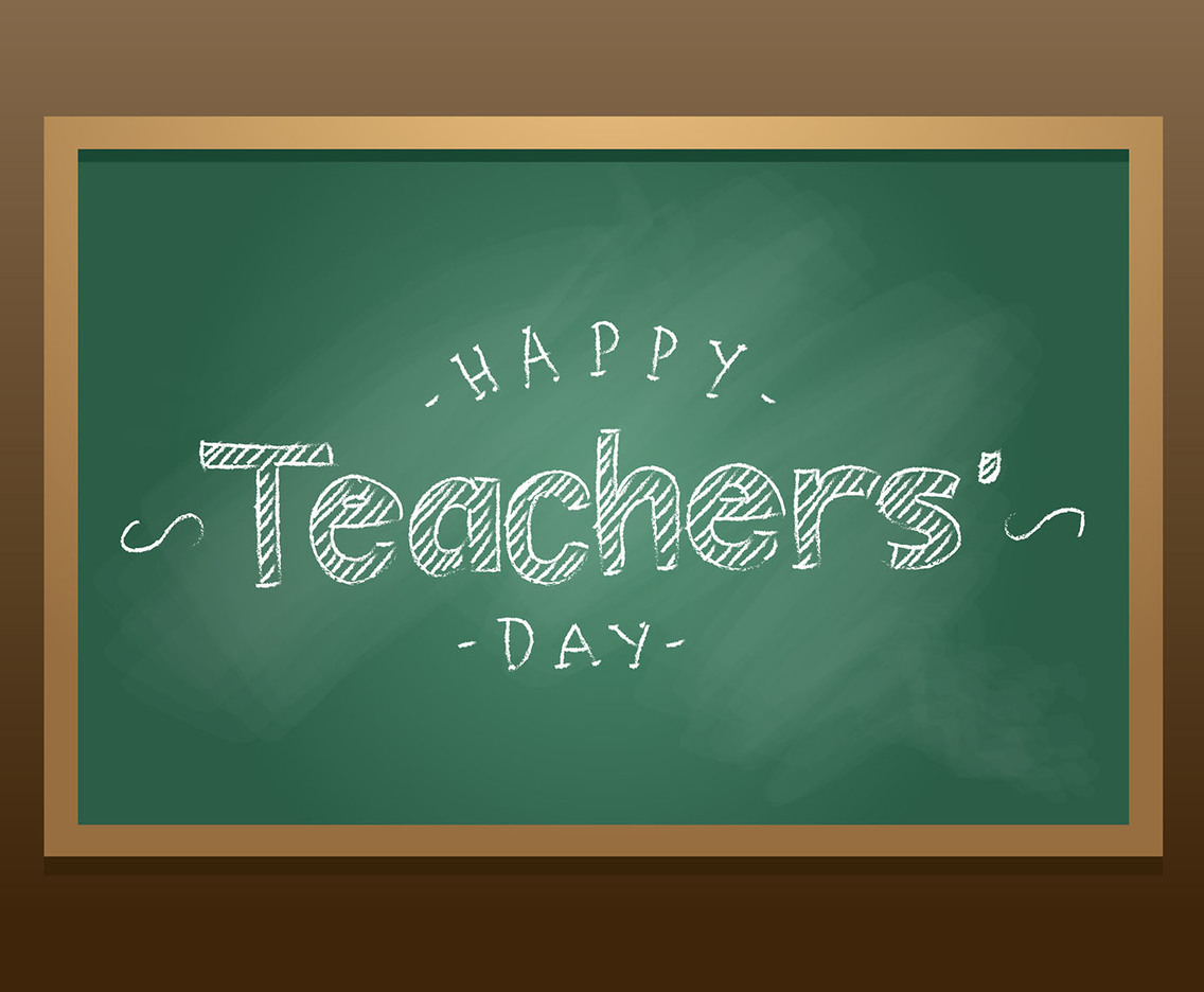 Happy Teachers Day Chalkboard Vector
