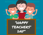Happy Teachers Day Greeting Vector Illustration