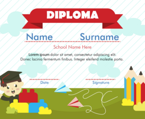 Kindergarten Diploma Vector