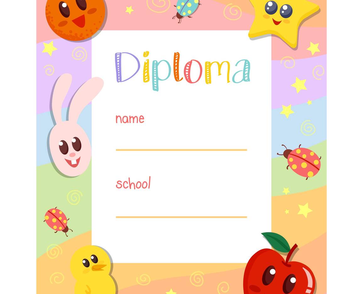 Kindergarten Cute Diploma