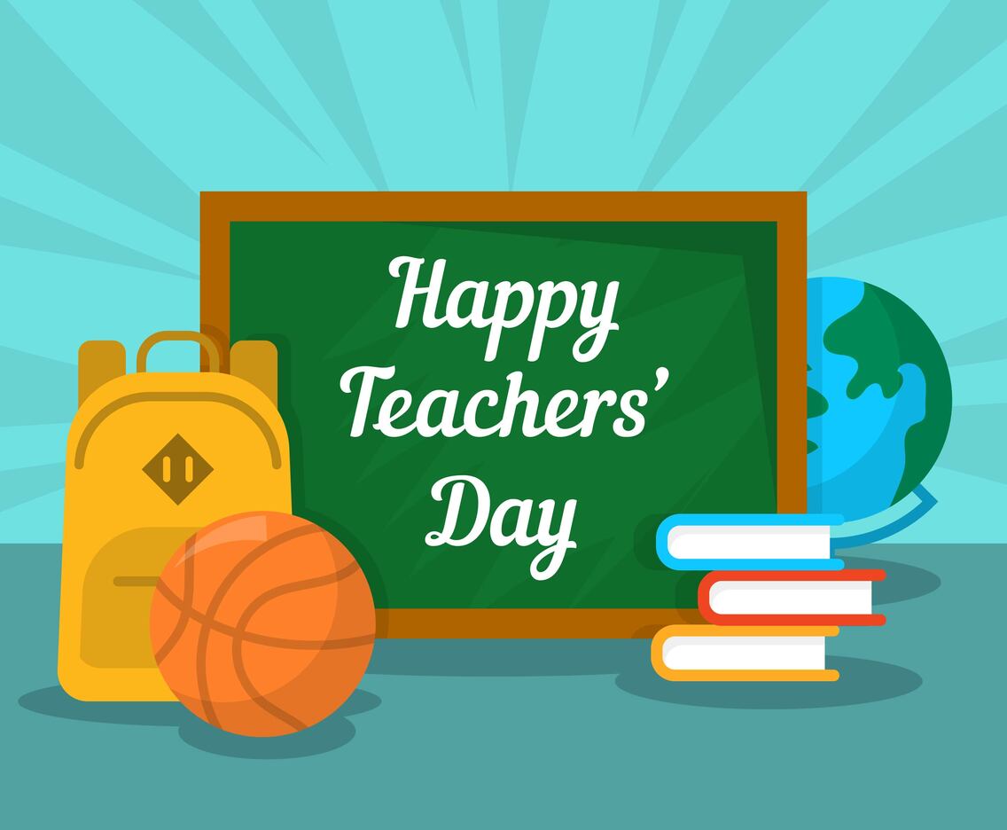 Flat Teachers Day Vector Illustration