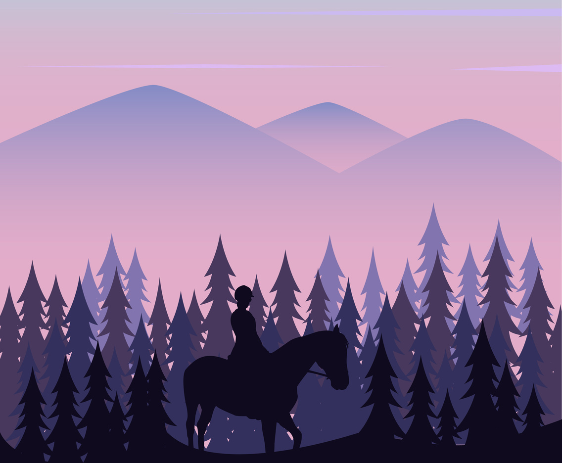 Wanderers Using Horses In The Mountains