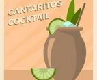 Flat Cantaritos Cocktail Vector Illlustration