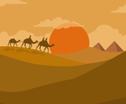 Illustration Of Nomad Walk In The Desert