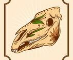 Hand Drawn Day of the Dead horse Vector Illustration