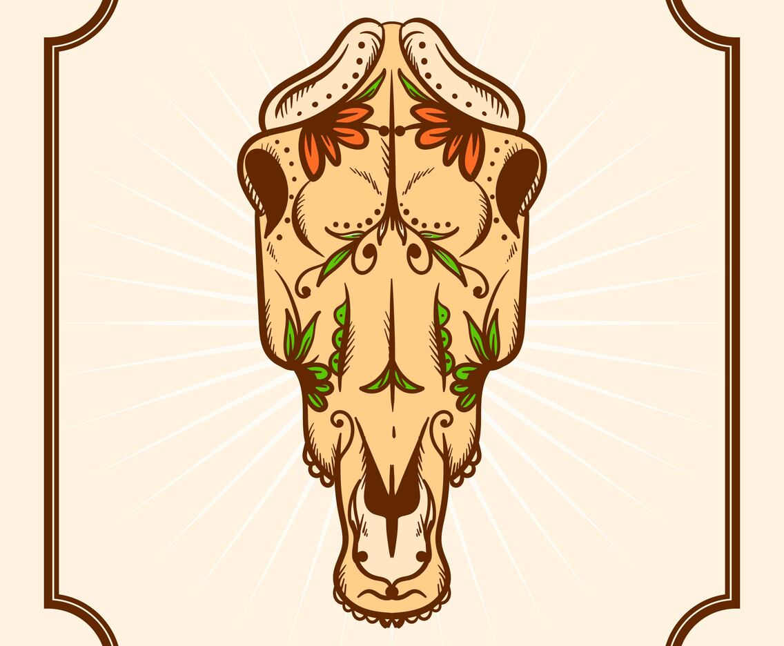 Hand Drawn Day of the Dead horse Vector Illustration
