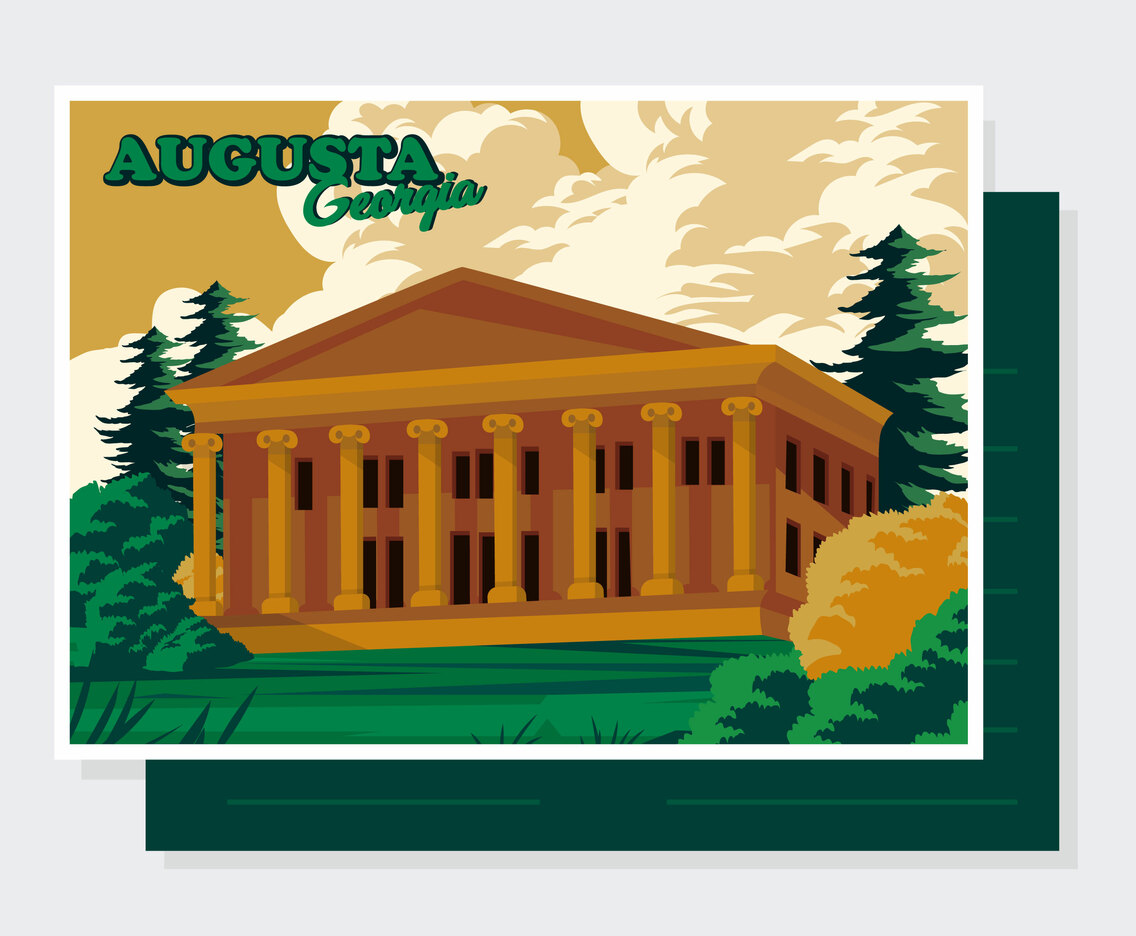 Augusta Georgia Postcard Vector