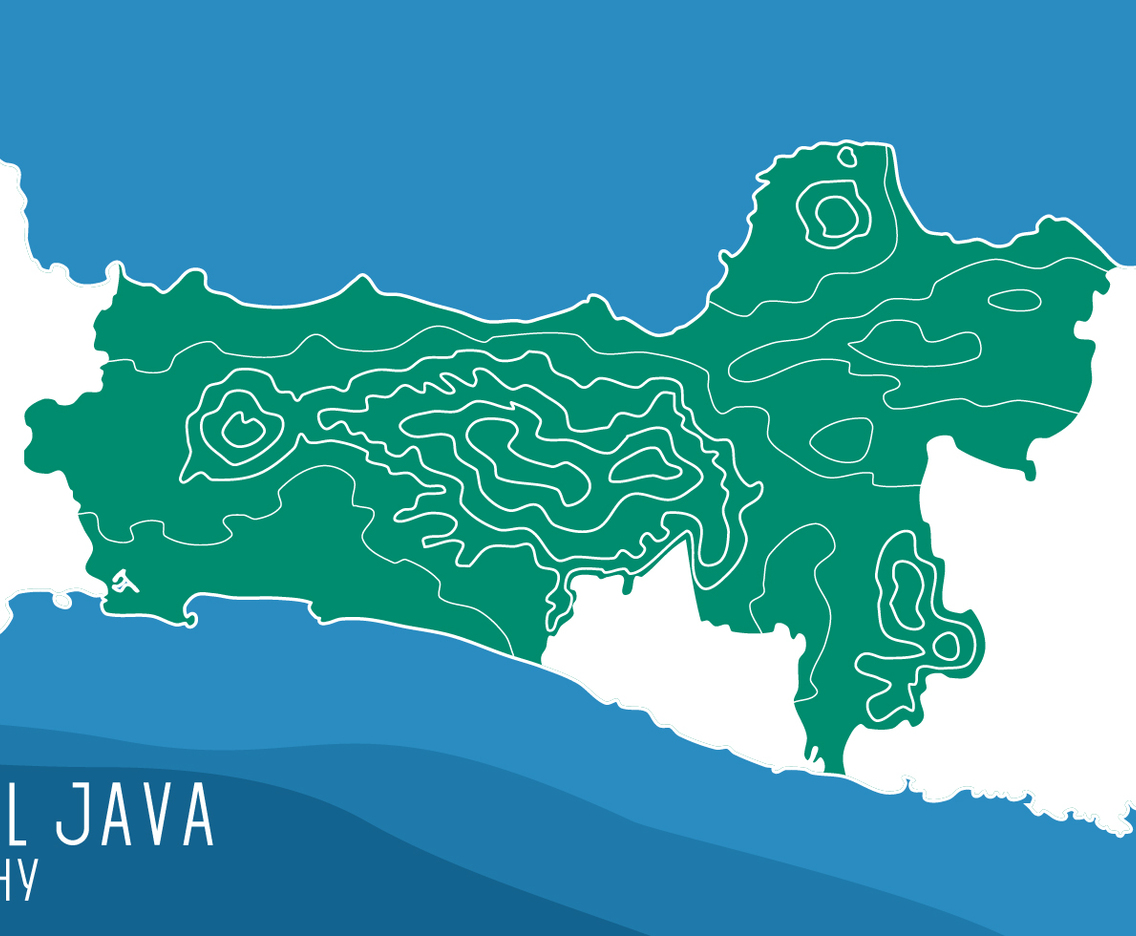 Central Java Topography Map Vector