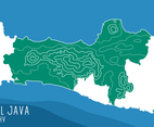 Central Java Topography Map Vector