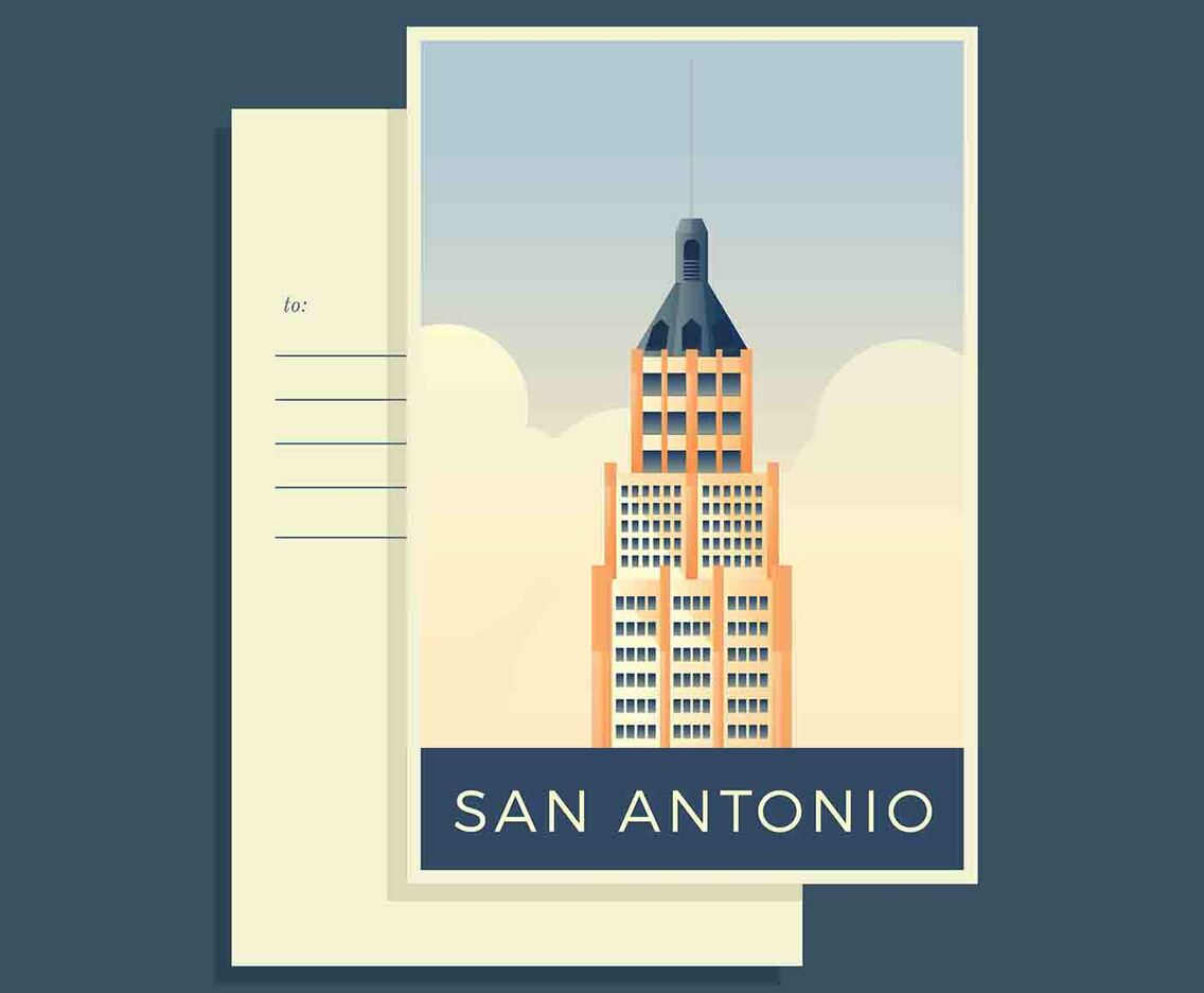 San Antonio Postcard Vector
