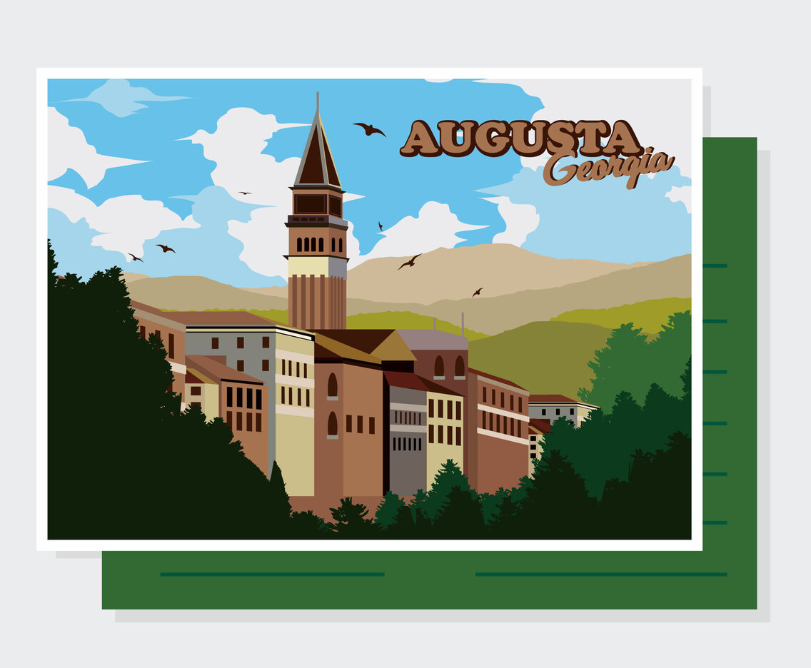 Augusta Georgia Postcard Vector