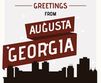 Augusta Georgia Postcard Illustration