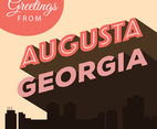 Augusta Georgia Postcard Illustration