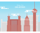 San Antonio Postcard Vector Illustration