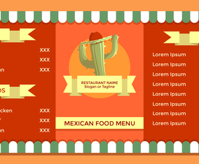 Vintage Mexican Food Menu Template Vector