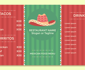 Mexican Food Menu Flyer Template Vector