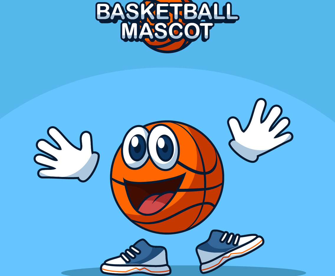 Smiling Basketball Mascot Vector